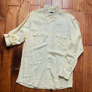 Alfani Light Yellow Linen Top